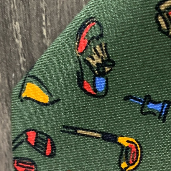 Lauren Ralph Lauren Mens Silk Necktie Golf Balls Clubs Tees Handmade Retro Sport - Picture 8 of 12